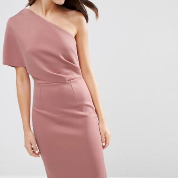 asos scuba dress one shoulder